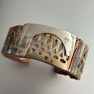 Funky artist made brass, silver,copper cuff